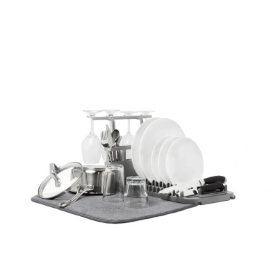 Afbeelding van Umbra Afdruiprek Udry Met Droogmat Large Donker Grijs 61x45.7x27.6cm