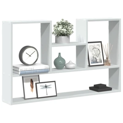 Afbeelding van Wandschap 99x15x60 cm bewerkt hout wit