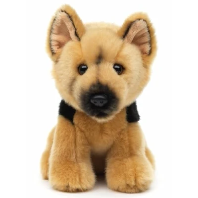 Afbeelding van Uni Toys Duitse herdershond, zittend 19 cm (hoogte) pluche hond dier, knuffeldier