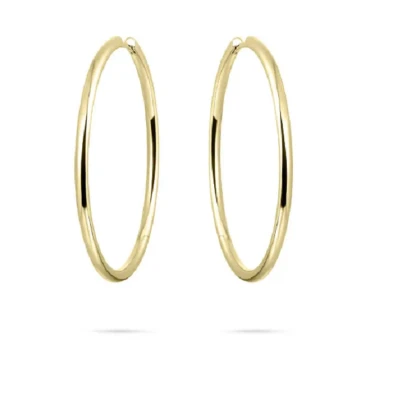 Afbeelding van Schitterende 14K Gold Plated Zilveren Oorringen 40 mm. Klap Sluiting