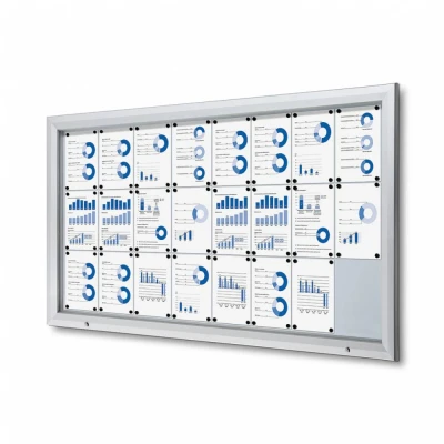 Afbeelding van Vergrendelbaar Notitiebord Outdoor Met Gasveer 24x A4