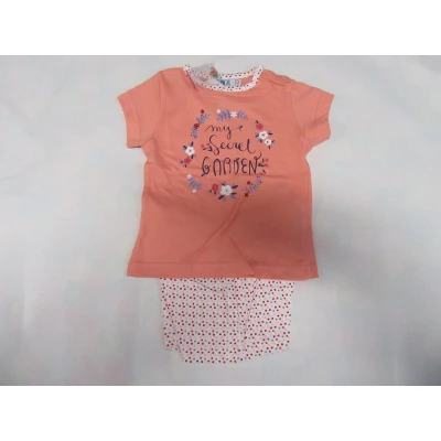Afbeelding van Wiplala Jen &amp; james Zomer pyjama Meisje Zalm My sercet garden 3 jaar 98