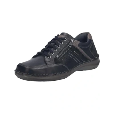 Afbeelding van Josef Seibel Heren zakelijke schoenen New.Anvers.87, breedte K (extra breed), uitneembaar voetbed, zwart, combi, 42 EU Weit