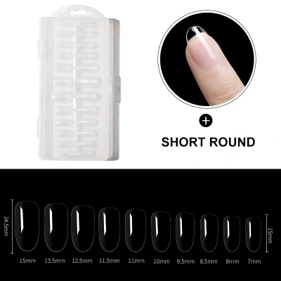 Afbeelding van Dermarolling Nageltips Short Oval Round 10 maten 240 stuks