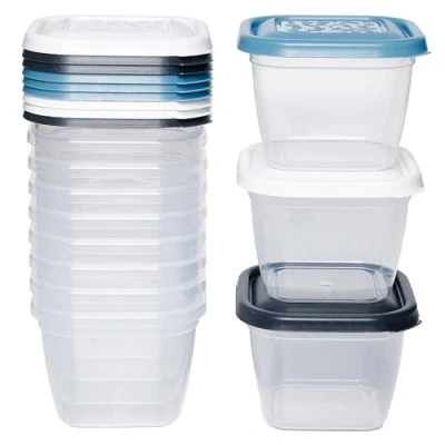 Afbeelding van Kigima Mini diepvriezer vershouddoos 470ml vierkant set van 12 kleurrijke