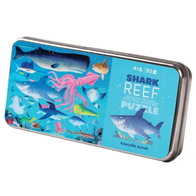 Afbeelding van Crocodile Creek Puzzels Puzzel In Blik Haaien 50 st.