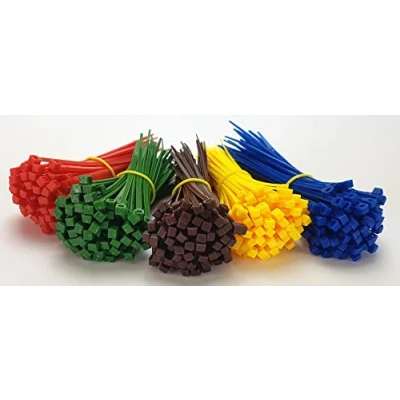 Afbeelding van PC24 Shop &amp; Service Kabelbinders, 100 mm, 500 stuks, vijf kleuren, inclusief opbergdoos