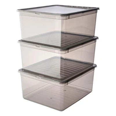 Afbeelding van keeeper opbergdozen met Air Control System, 3 delige set, x 18 l, Bea, transparant