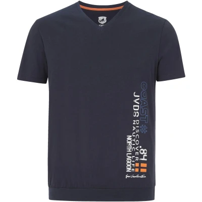 Afbeelding van Jan Vanderstorm +FIT Collectie T shirt GILBRECHT Plus Size met printopdruk donkerblauw