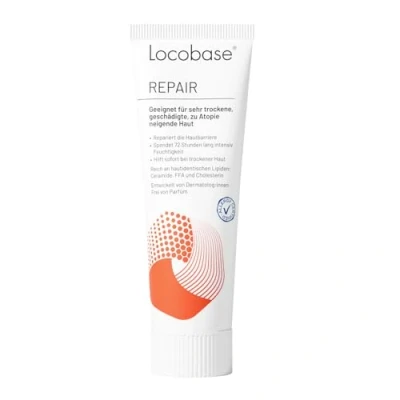 Afbeelding van Locobase Repair Crème, 72 uur hydraterende crème voor zeer droge en gebarsten huid, lichaam gezichtsverzorging, regenereert de huidbarrière, parfumvrij, dermatologisch getest, 30 g