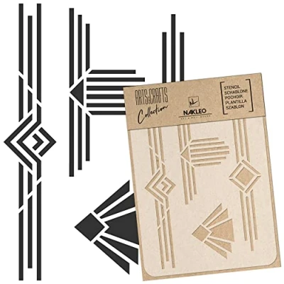 Afbeelding van NAKLEO DIY Herbruikbaar Plastic Sjabloon 15x21cm Art Deco Kaders Randen 2 Kunst Craft Muur Schilderen Stencil Patroon Scrapbooking Decoupage Stof Meubels Hout