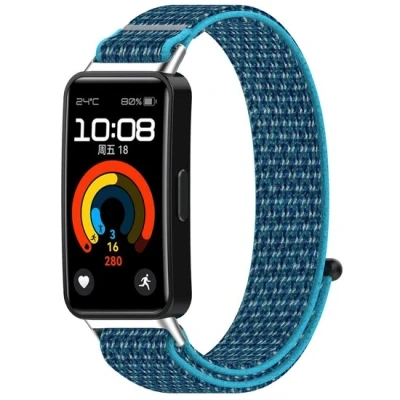Afbeelding van Sport loop nylon bandje Blauw Huawei Band 10 / 9 8
