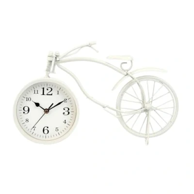 Afbeelding van Bordsklocka Fiets Wit Metaal 36 x 22 7 cm (4 Stuks)