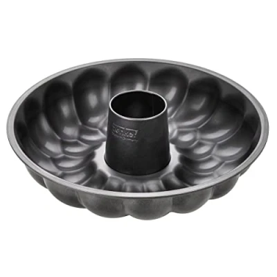 Afbeelding van Zenker Gistvlecht vorm Ø 32 cm BLACK METALLIC, bakvorm met anti aanbaklaag, gistkransvorm van hoogwaardig plaatstaal, veelzijdige cakebakvorm, ideale (kleur: zwart) aantal: 1 stuk