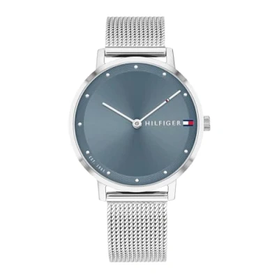 Afbeelding van Tommy Hilfiger Pippa analoog kwartshorloge voor dames, met mesh roestvrij stalen armband