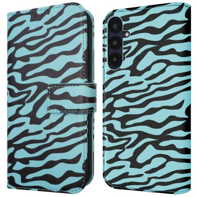 Afbeelding van Samsung Galaxy A35 Hoesje Kunstleder iMoshion Bookcase Black And White Telefoonhoesje