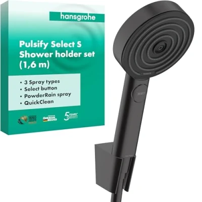 Afbeelding van hansgrohe pulsify 3j porterset 160 cm mat zwart 24303670