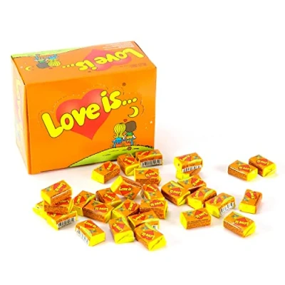 Afbeelding van Kauwgom Love Is (oranje Pineapple)