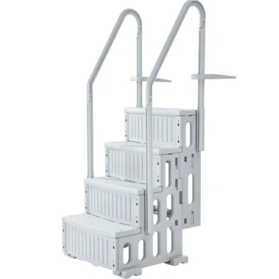Afbeelding van VEVOR 4 traps zwembadladder met dubbele leuningen 181 kg voor zwembaden van 122 137 cm