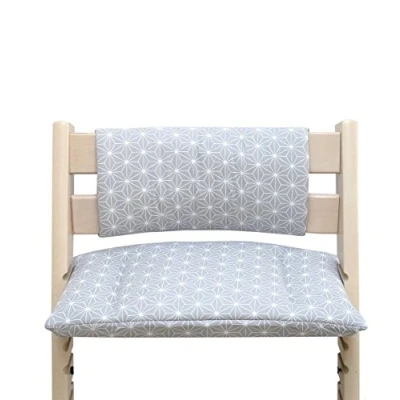 Afbeelding van Blausberg Baby kussen set Junior * 31 kleuren voor hoge stoel Stokke Tripp Trapp (zonder zitkussen) stoelverkleiner Happy Star Grey Enduit