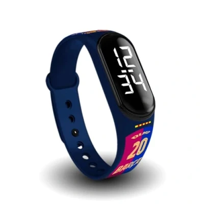 Afbeelding van FIT &amp; FUN Digitaal horloge met officiële FC Barcelona armband, waterdicht, sporthorloge kalenderfuncties, officieel Barça design, Barcelona, seizoen 24 25, 19 Lamine Yamal