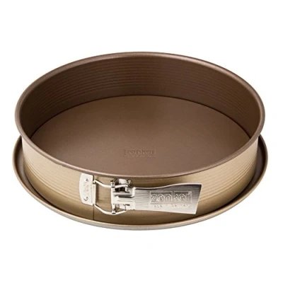 Afbeelding van Zenker Springvorm Ø 28 cm MOJAVE GOLD, Bakvorm met platte bodem en lekbescherming van plaatstaal, ronde cakevorm keramisch versterkte antiaanbaklaag (Kleur: mahonie/goud), hoeveelheid: 1 stuk