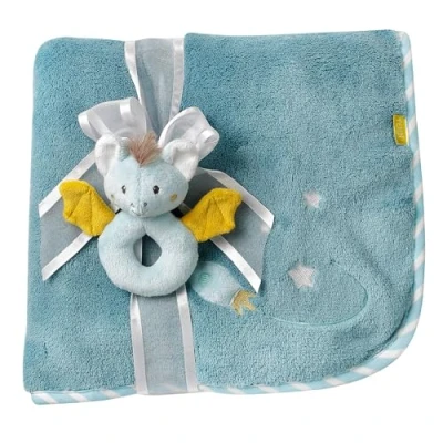 Afbeelding van Fehn Knuffeldeken Little Castle 100 Cm 2 delig Blauw