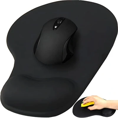 Afbeelding van Retoo Muismat met gelkussen, muismat, ergonomische polssteun, waterdicht, comfortabele handsteun voor alle muis, offfice, thuis, computer, laptop