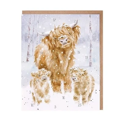 Afbeelding van Adventskalender Kaart A5 Wrendale A Highland Christmas Advent Calendar Card
