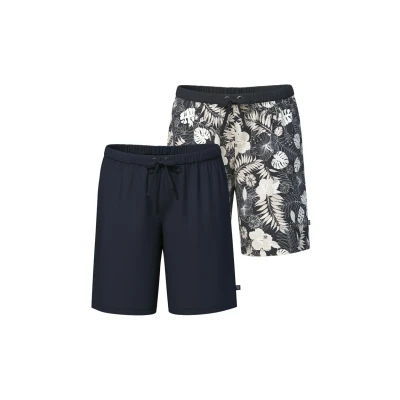 Afbeelding van Ulla Popken 2PACK Tropical LEAF Pyjamabroek, Dames, Maat: 42/44, Black