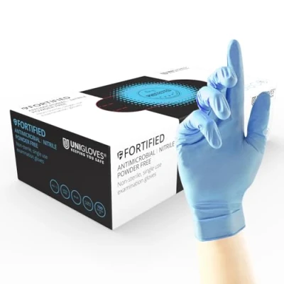 Afbeelding van Unigloves GF0015 versterkte handschoenen, nitril, X Large, blauw (Pack van 100)