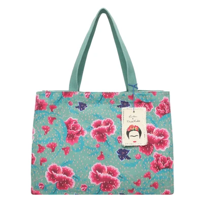 Afbeelding van Fritzi aus Preussen x Frida Kahlo Easy01 Canvas Flower Green Shopper,