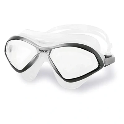 Afbeelding van SEAC Diablo, Zwembril voor Dames en Heren, Perfect Zwembaden Open Wateren, Zwart/Zilver, Standaard