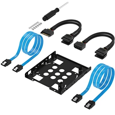 Afbeelding van SABRENT 3,5 inch naar x2 SSD / 2,5 Interne Harde Schijf Montage Kit [SATA en Voedingskabels Meegeleverd] (BK HDCC)