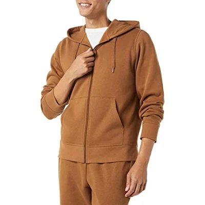 Afbeelding van Amazon Essentials Men&#039;s Fleecetrui met volledige ritssluiting en capuchon (verkrijgbaar in grote lange maten), Toffeebruin, XL
