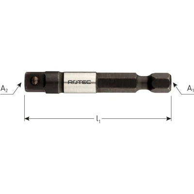 Afbeelding van Rotec Adapter 1/4&quot; Zeskant Vierkant Kogel 50mm (10)