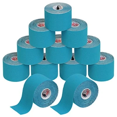 Afbeelding van ALPIDEX Kinesiologie Tape 1/3/ 6/12 rollen Veel kleuren 5 m x cm Toepassingsfolder Elastisch Waterdicht Huidvriendelijk Fysio Spier Set, Kleur:Lichtblauw, Aantal stuks:12