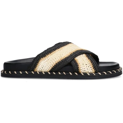 Afbeelding van Sacha slippers ecru/zwart