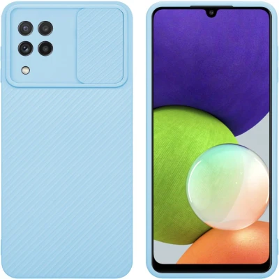 Afbeelding van Cadorabo Hoesje geschikt voor Samsung Galaxy A22 4G in Bonbon Licht Blauw Beschermhoes TPU silicone Case Cover