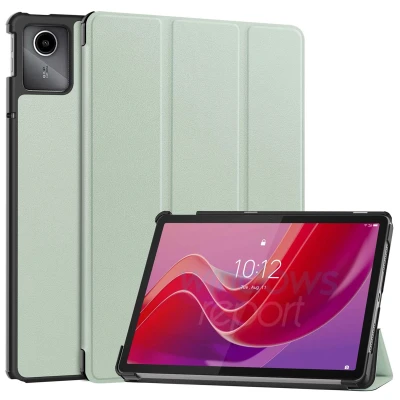 Afbeelding van Lenovo Tab M11 Hoes: iMoshion Trifold Bookcase Lichtgroen Kunstleder Tablet Hoezen