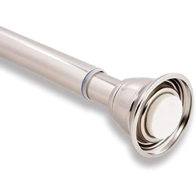Afbeelding van GCurtain Curtain Rod Spring Tension Adjustable Room Divider Diameter 22 25.4mm Brushed Nickel/extendable length 41&quot; 71&quot; (104 180 cm)