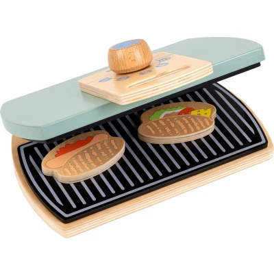 Afbeelding van Educo Grillrooster speelgoed keuken accessoires 25x19x10cm keukengerei Houten Incl. 2 Sandwiches Vanaf 3 jaar