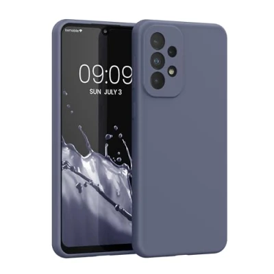 Afbeelding van kwmobile telefoonhoesje geschikt voor Samsung Galaxy A33 5G Hoesje met siliconen coating Smartphone case in lavendelgrijs