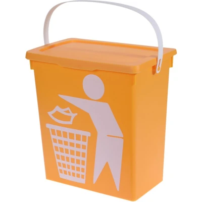 Afbeelding van Excellent Houseware Gft afvalbakje voor aanrecht 12L geel afsluitbaar compostbakje Prullenbakken