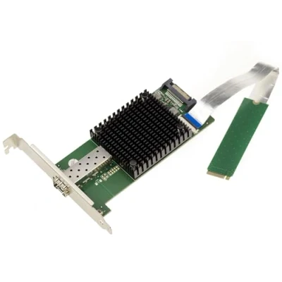 Afbeelding van KALEA INFORMATIQUE M2 kaart 1 poort SFP+ 10G 10 GIGABIT ETHERNET glasvezel voor M.2 type PCIe, M of B+M stick met Intel JL82599EN chipset