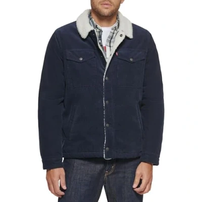 Afbeelding van Levi&#039;s Heren Corduroy Sherpa Gevoerde Trucker Jacket Denim, marineblauw, S