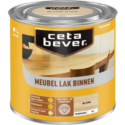 Afbeelding van Ceta Bever Meubellak Transparant Mat 0,25 liter Blanke lak &amp; Beits