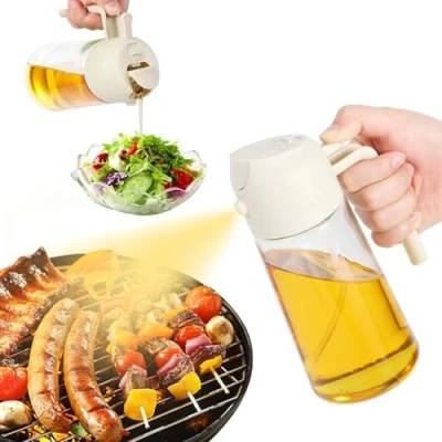 Afbeelding van Blendura Oliesproeier voor luchtfriteuse, 2 in 1 oliesproeier, 470 ml, oliespray keuken, om te koken, bakken, grillen, salade