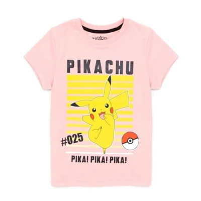 Afbeelding van Pokemon T shirt Meisjes Kids Pikachu Karakter Game Korte Mouw Roze Top 7 8 jaar