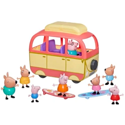 Afbeelding van Peppa Pig gaat naar Australië, camper, speelgoed voor peuters, met 8 figuren, 4 accessoires, vanaf 3 jaar